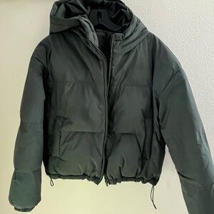Oysho brand Dark Green Down Puffer Jacket